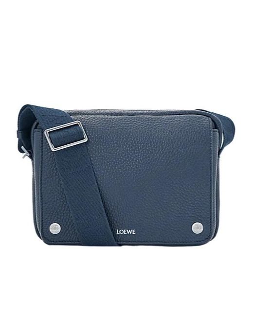 Loewe Blue Medium Pebble Messenger Bag for men