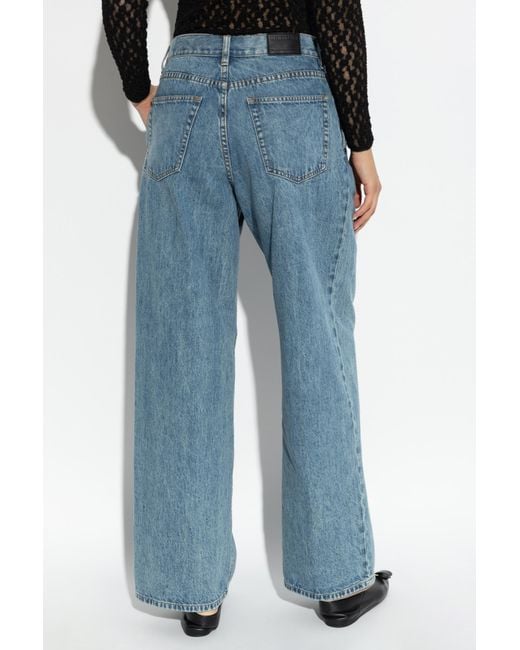 Helmut Lang Blue Double-Pleated Jeans