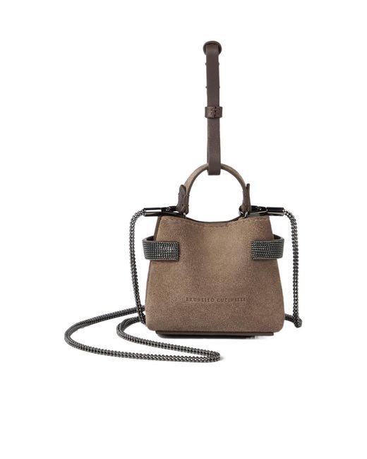 Brunello Cucinelli White Small Essence Tote Bag