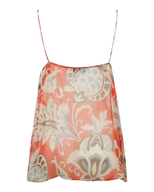 Etro Pink Paisley Print Camisole Top