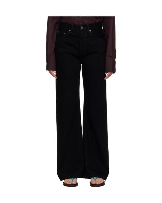 Acne Black Wide-Leg Straight Jeans