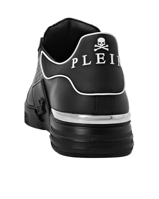 Philipp Plein Black Hexagon Low-Top Sneakers for men