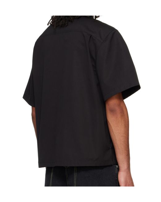 Off-White c/o Virgil Abloh Black Logo-Embroidered Shirt for men