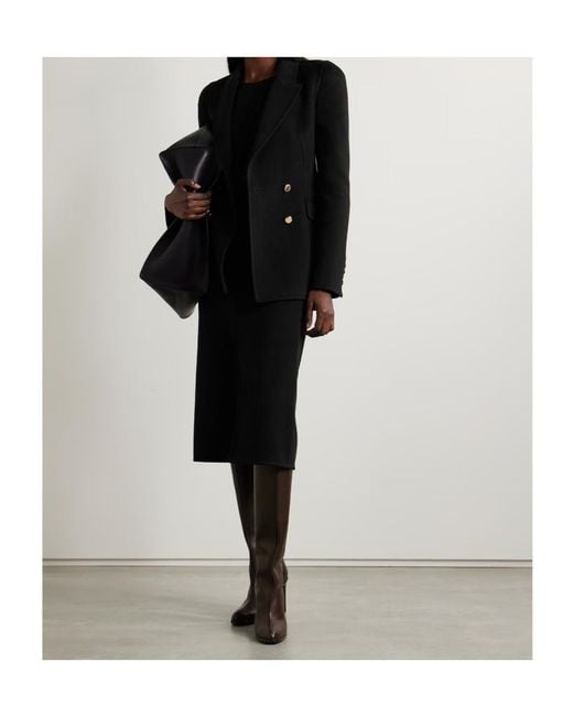Gabriela Hearst Black Slit Midi Skirt