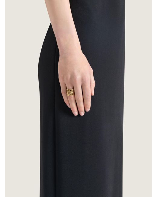 Givenchy Metallic Paris 1952 Logo Engraved Tape Ring