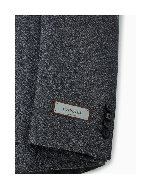 Canali Black Textured Two-Button Jacket for men