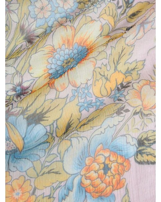 Etro Multicolor Printed Silk Blouse With Ruching