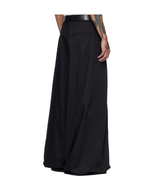 Lu'u Dan Black Lowline Belt Loop Casual Pants for men