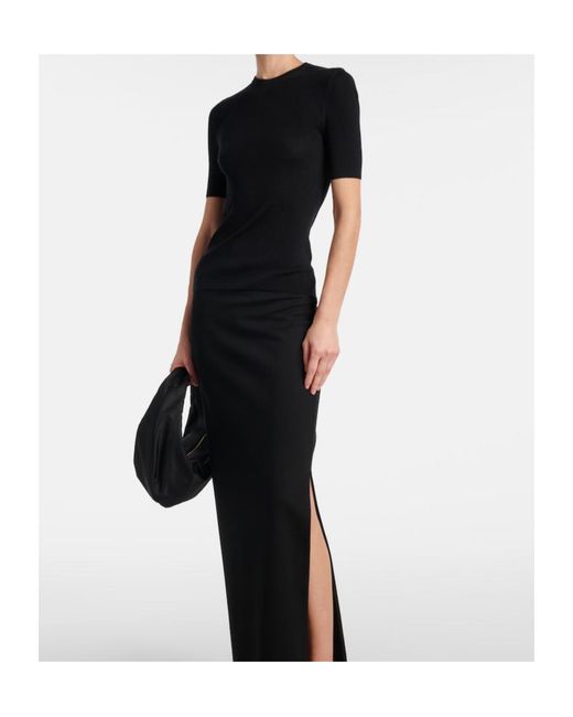 Khaite Black Celina Ribbed-Knit Wool-Blend Top
