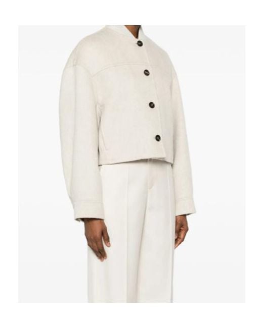 Brunello Cucinelli Natural Button-Fastening Jacket
