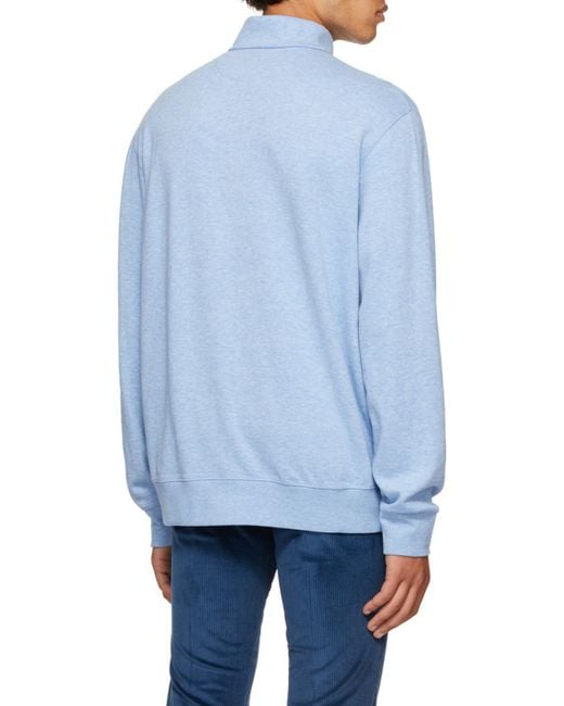 Polo Ralph Lauren Blue Polo Pony Half-Zip Jumper for men