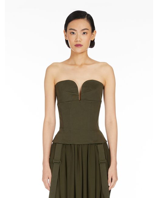Max Mara Green Strapless Bustier Top