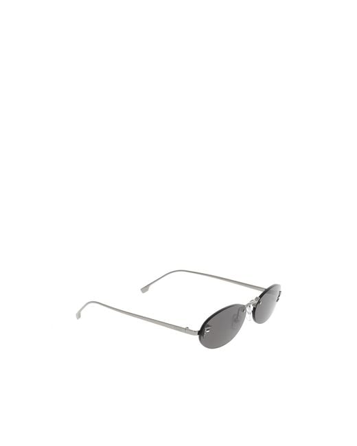 Fendi White Eyewear Oval Frame Sunglasses