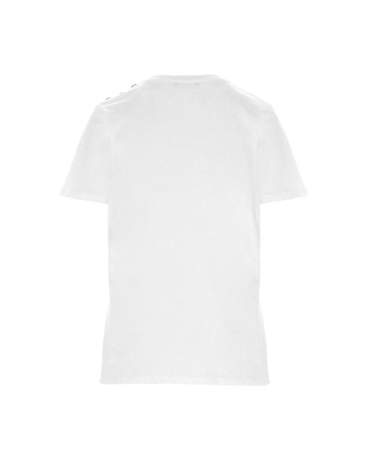 Balmain White Tshirt Con Logo