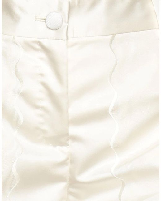 Dolce & Gabbana White Minimalist Solid Color Satin Pants