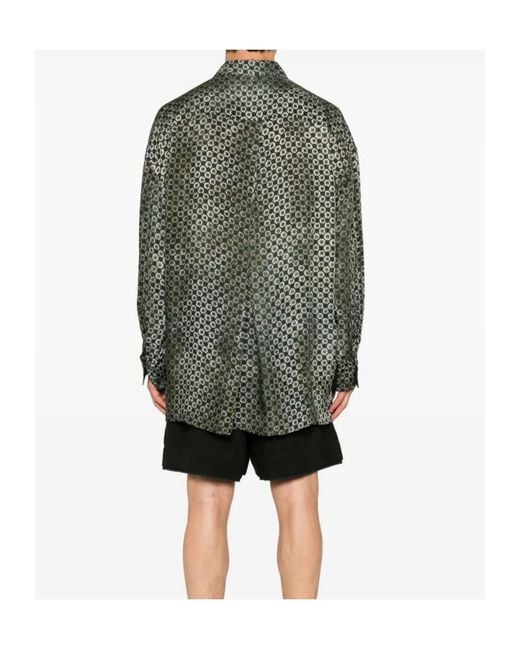 Ziggy Chen Gray Digital-Print Cocoon-Style Shirt for men