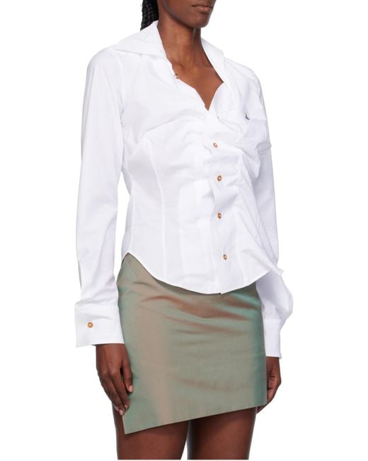 Vivienne Westwood White Drunken Ruffled Shirt