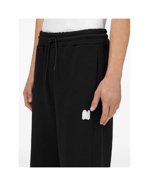 MSGM Black Logo Patch Jogging Trousers for men
