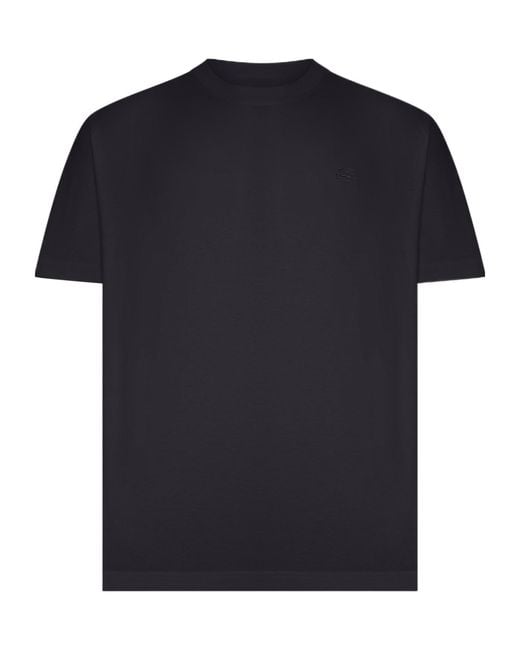 Etro Black Logo-Embroidered T-Shirt for men