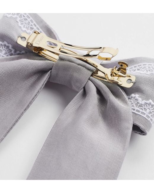 Dior White Large Twist Bow