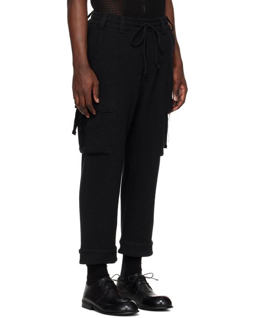 Song For The Mute Black Elastic Waistband Casual Pants for men
