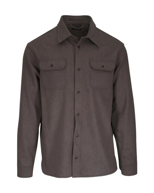Paul & Shark Brown Flap-Pocket Shirt for men