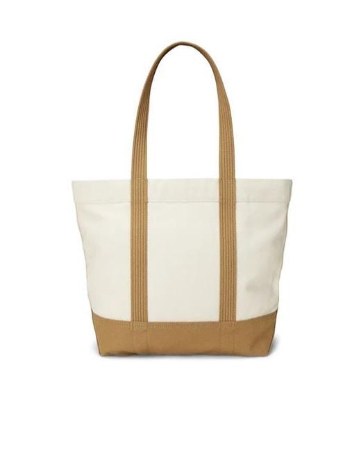 Ralph Lauren White Polo Bear-Motif Tote Bag
