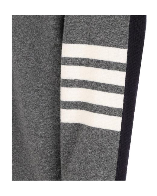 Thom Browne Gray 4-Bar Two-Toned Knitted Jumper for men