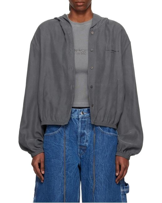 Alexander Wang Gray Buttoned Oversized Jacket