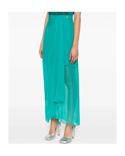 Alberta Ferretti Blue Belt Loop Skirt