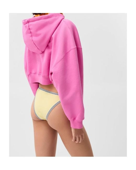 Versace Natural Embroidered-Logo Bikini Bottoms