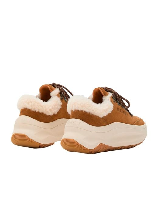 Moon Boot Brown Moon 247 City Shearling Sneakers
