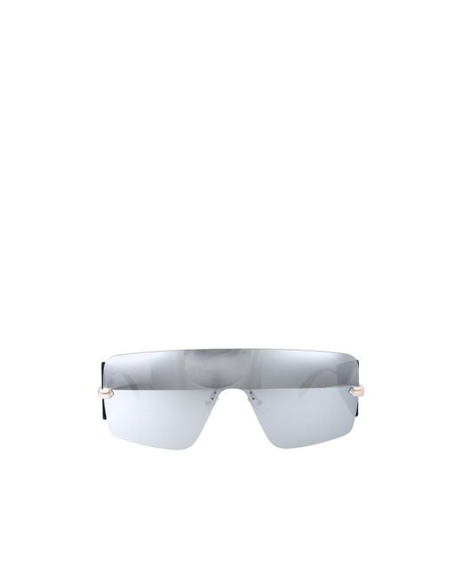 McQueen White Eyewear Aviator Sunglasses for men