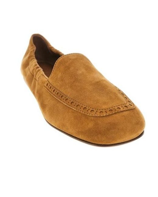 Church's Brown Gathered Suede Flat Shoes