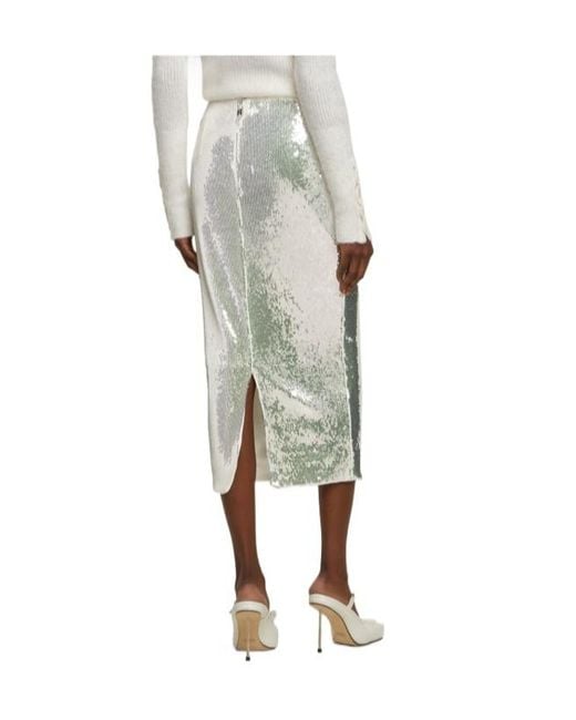 ROTATE BIRGER CHRISTENSEN Green Sequined Pencil Skirt