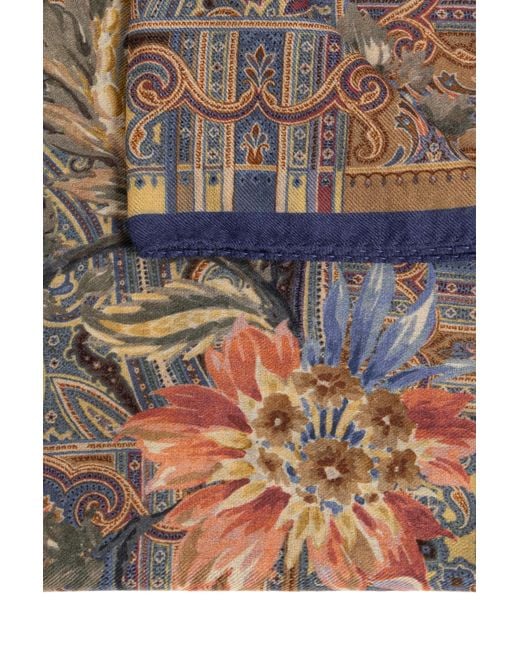 Etro Gray Patterned Scarf