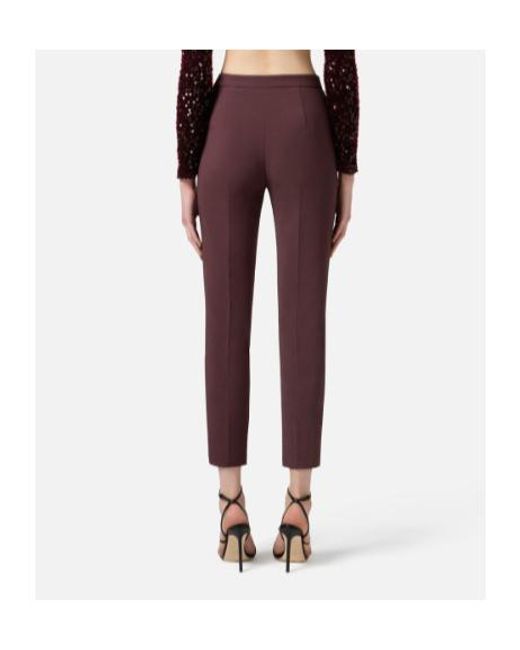 Elisabetta Franchi Purple High-Waist Trousers