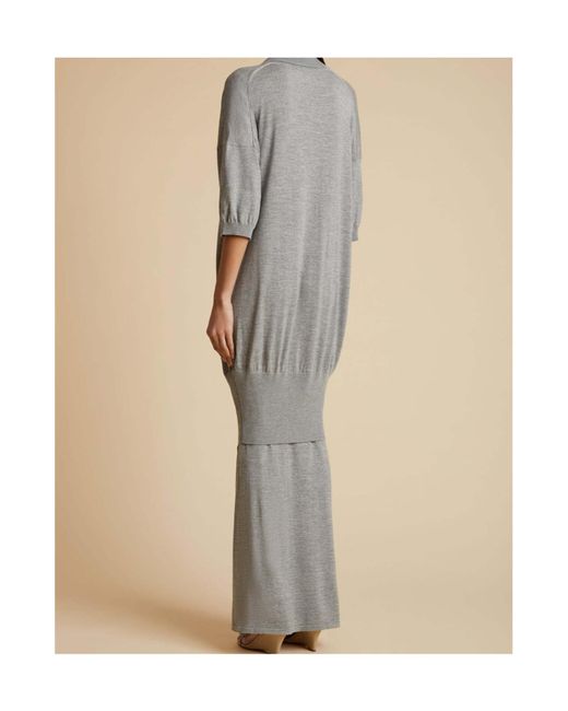 Khaite Gray The Rue Fine-Knit Maxi Dress