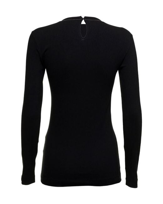 Brunello Cucinelli Black Embellished Knitted Jumper