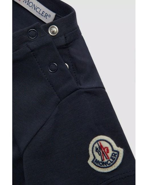 Moncler Blue Embroidered Logo T-Shirt