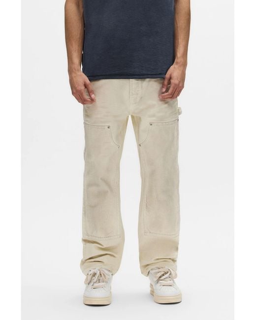 Purple Brand White Casual Pants With Belt Loops for men