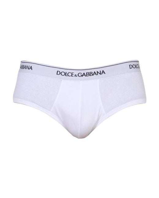 Dolce & Gabbana Blue Logo Waistband Briefs for men