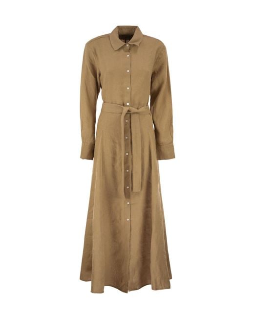 Polo Ralph Lauren Natural Belted Long Shirt Dress