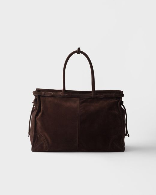 Prada Black Bonnie Suede Tote Bag for men