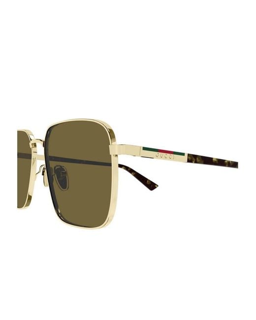 Gucci Green Eyewear Low Nose Bridge Fit Sunglasses for men