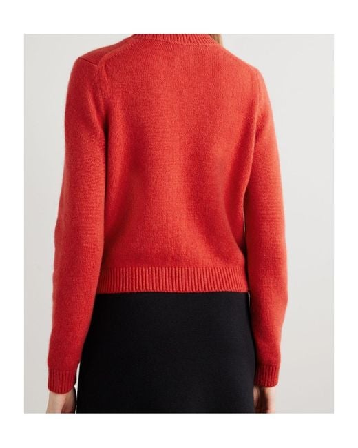 Khaite Red Long-Sleeved Knitted Shirt