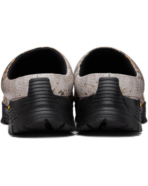 ANDERSSON BELL Gray Snake-Print Embossed Mules for men