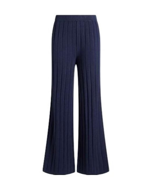 Max Mara Blue Loose Knitted Trousers