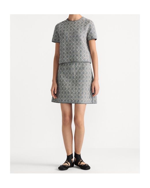 Dior Gray Macrocannage Short-Sleeved Top