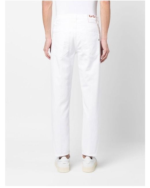 Dondup White Logo Jeans for men